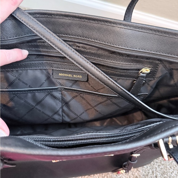 Michael Kors Black Tote with Gold Accents